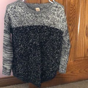 Black, white sweater